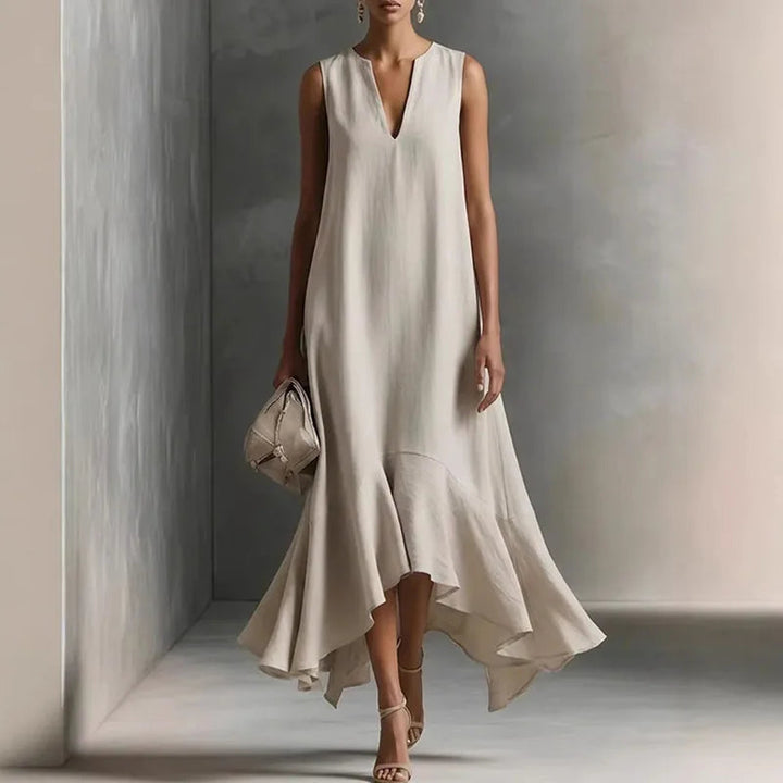 Zolvine | Women's Maxi Sundress with Flounce Hem - Image 1