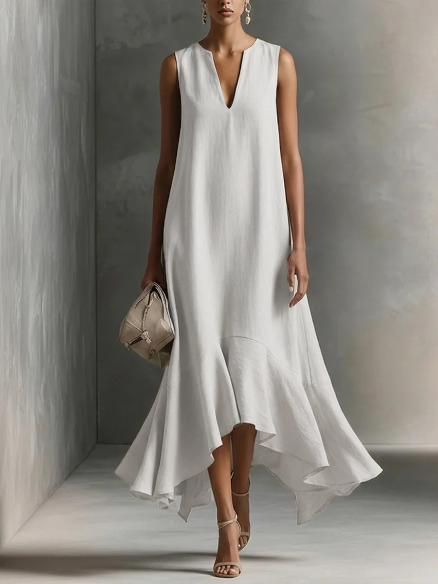 Zolvine | Women's Maxi Sundress with Flounce Hem - Image 6