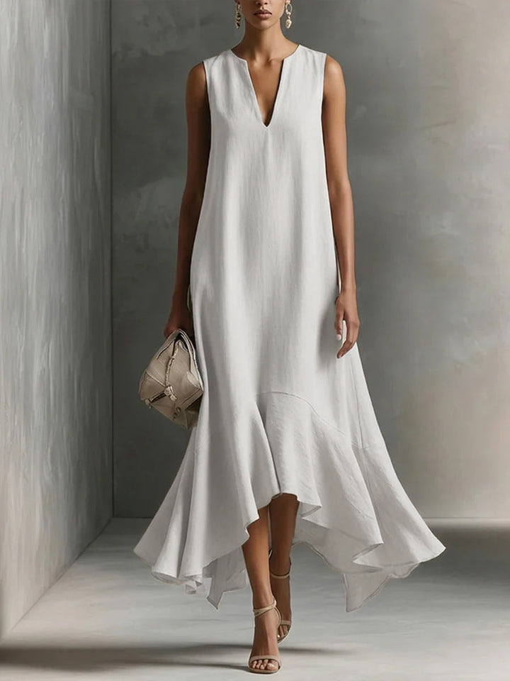 Zolvine | Women's Maxi Sundress with Flounce Hem - Image 6